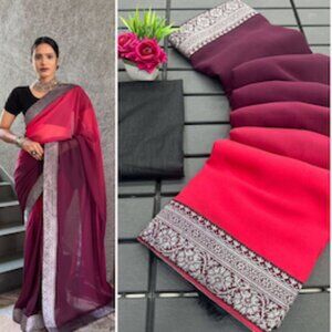 Designer Lace Georgette Saree